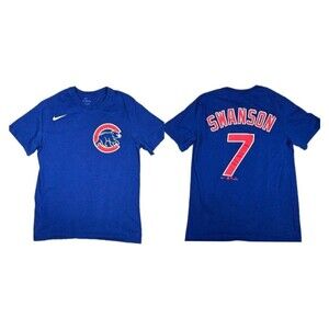 Mens Nike Chicago Cubs Short Sleeve T Shirt Blue Small Swanson #7